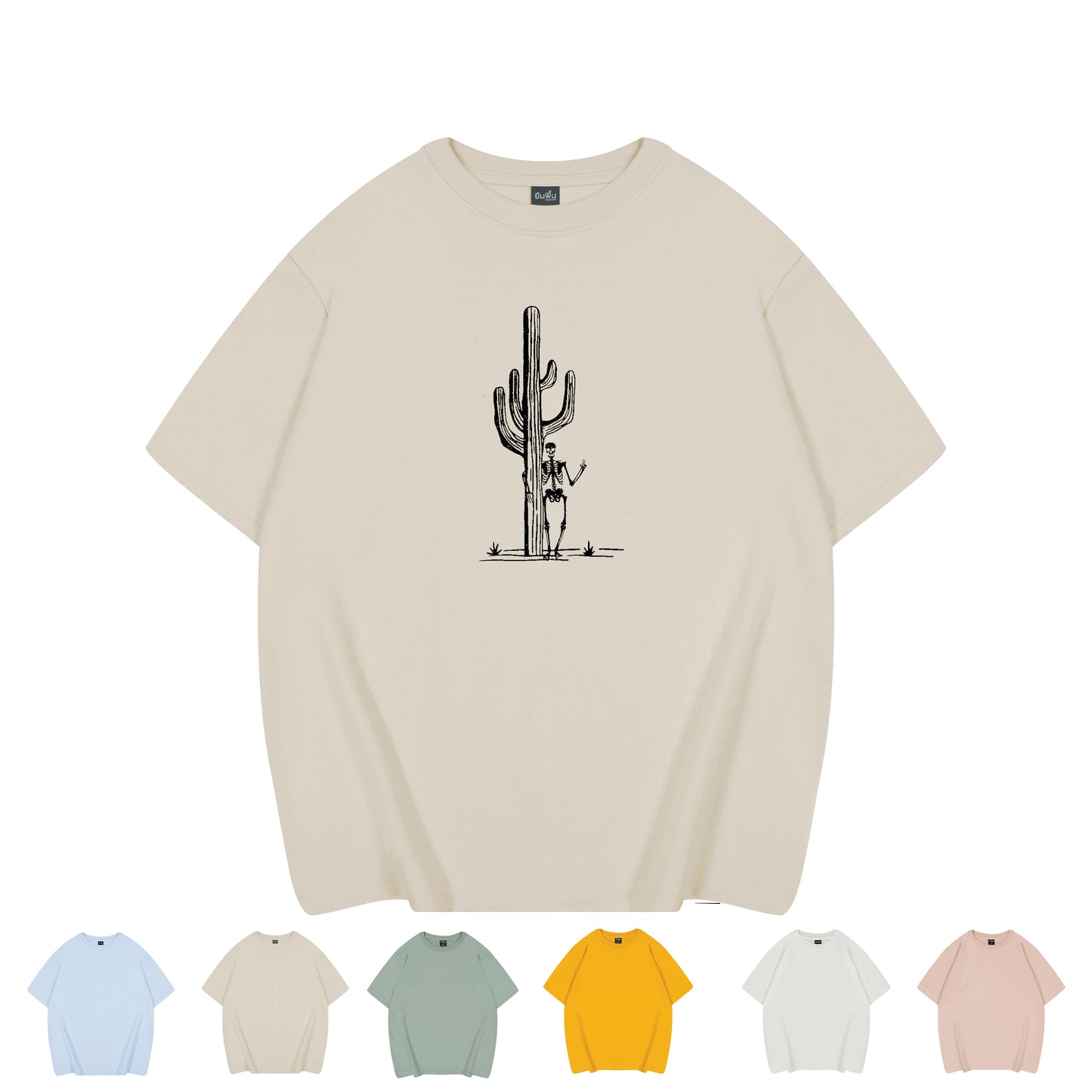 Skeleton Cowboy T-Shirt Cactus Lovers - Oversized Fit