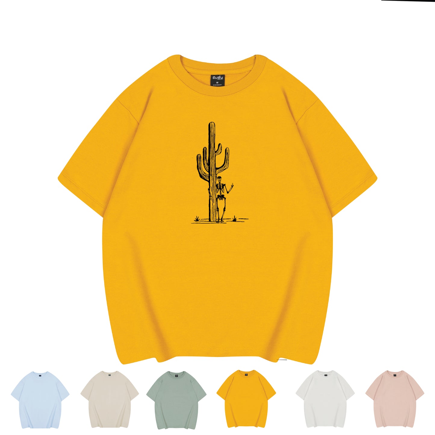 Skeleton Cowboy T-Shirt Cactus Lovers - Oversized Fit