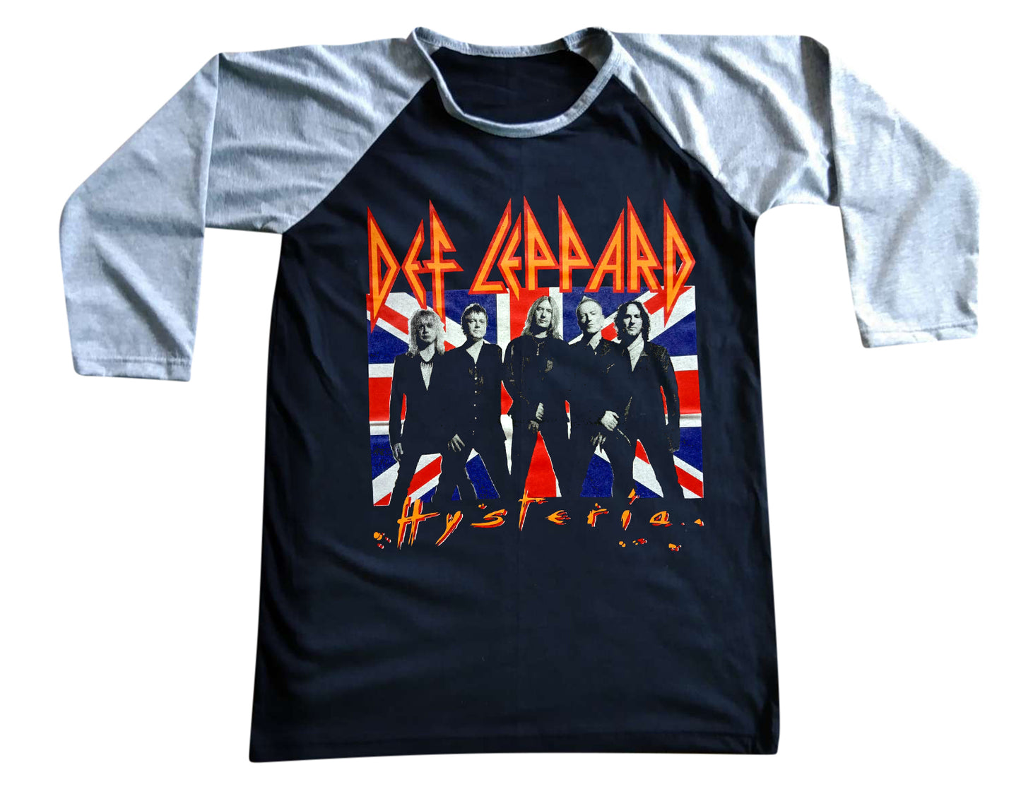 Unisex Def Leppard Raglan 3/4 Sleeve Baseball T-Shirt