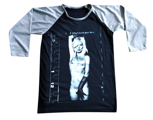 Unisex Kate Moss Raglan 3/4 Sleeve Baseball T-Shirt