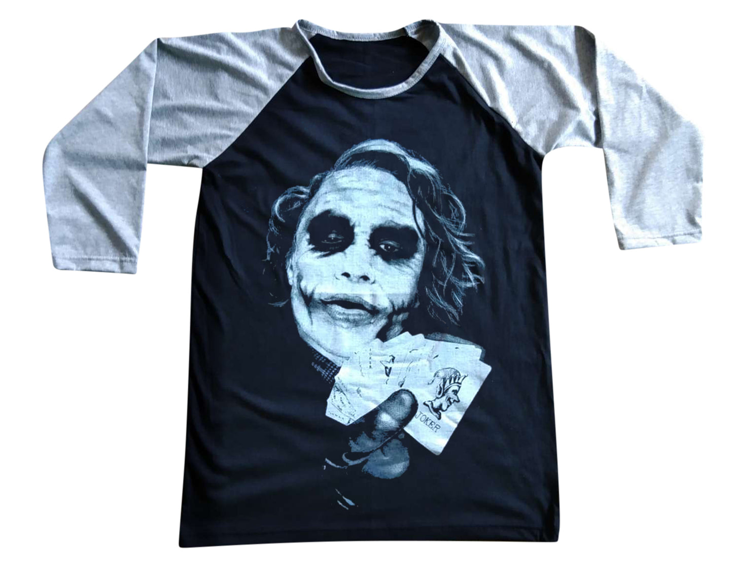 Unisex Heath Ledger The Joker Raglan 3/4 Sleeve Baseball T-Shirt
