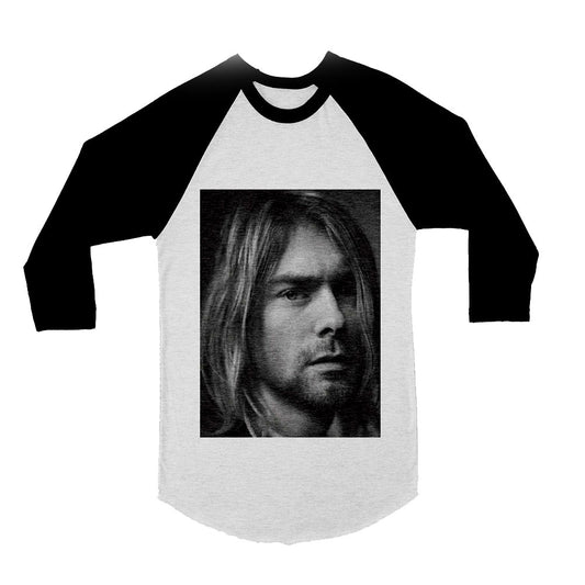 Unisex Kurt Cobain 3/4 Sleeve Baseball T-Shirt