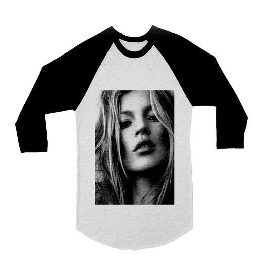 Unisex Kate Moss 3/4 Sleeve Baseball T-Shirt