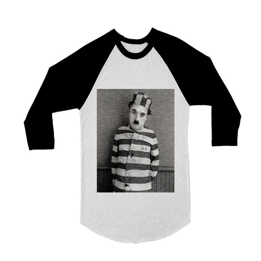 Unisex Charlie Chaplin 3/4 Sleeve Baseball T-Shirt