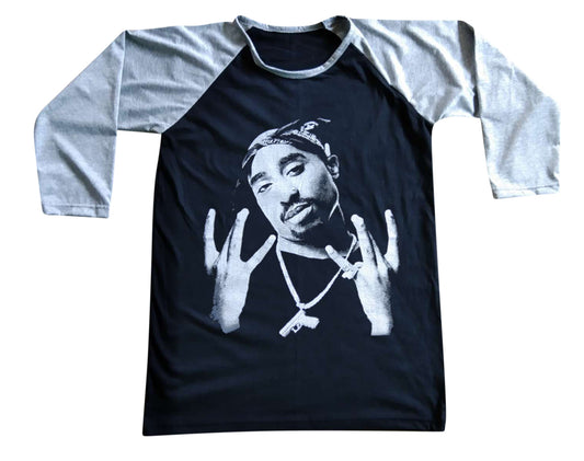 Unisex Tupac 2pac Raglan 3/4 Sleeve Baseball T-Shirt