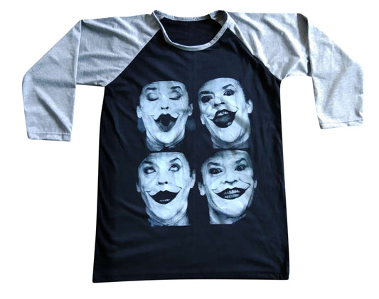 Unisex Jack Nicholson The Joker Raglan 3/4 Sleeve Baseball T-Shirt