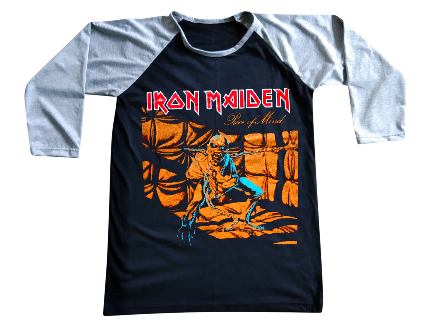 Unisex Iron Maiden Raglan 3/4 Sleeve Baseball T-Shirt