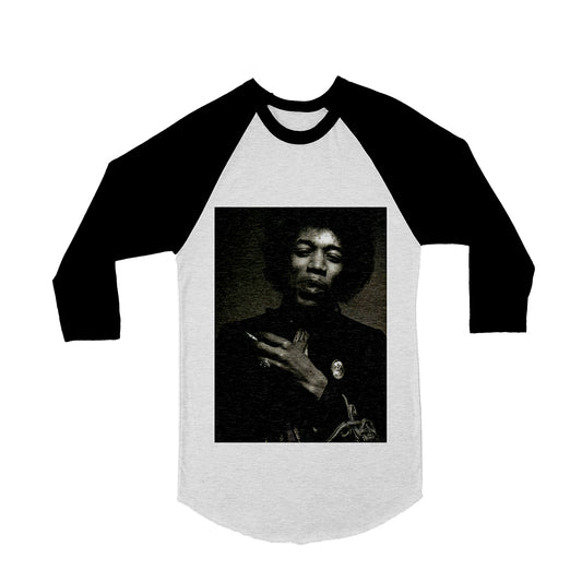 Unisex Jimi Hendrix 3/4 Sleeve Baseball T-Shirt