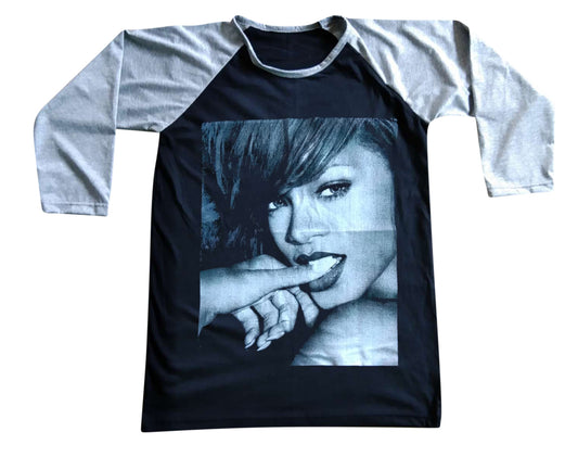 Unisex Rihanna Raglan 3/4 Sleeve Baseball T-Shirt