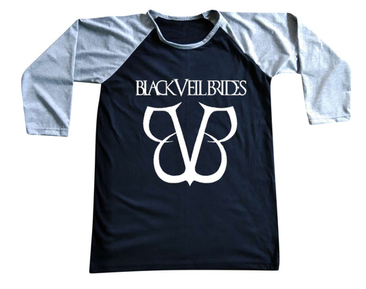 Unisex Black Veil Brides Raglan 3/4 Sleeve Baseball T-Shirt