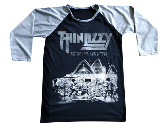 Unisex Thin Lizzy Raglan 3/4 Sleeve Baseball T-Shirt