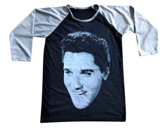 Unisex Elvis Presley Raglan 3/4 Sleeve Baseball T-Shirt