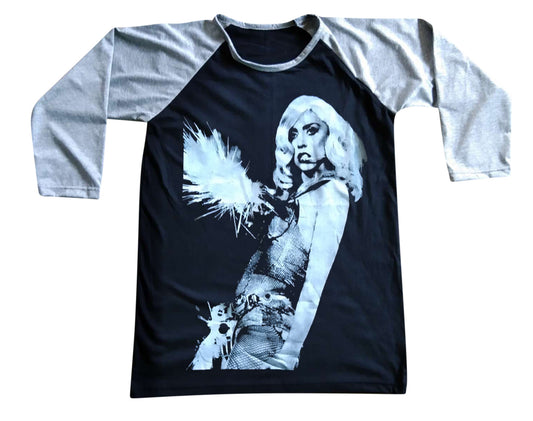 Unisex Lady Gaga Raglan 3/4 Sleeve Baseball T-Shirt