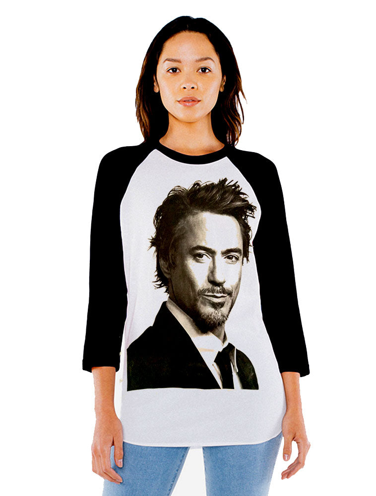 Unisex Robert Downey Jr Iron Man 3/4 Sleeve Baseball T-Shirt