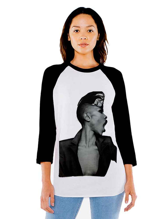 Unisex Grace Jones 3/4 Sleeve Baseball T-Shirt