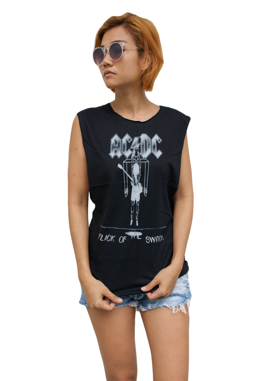 Ladies AC/DC Vest Tank-Top Singlet Sleeveless T-Shirt