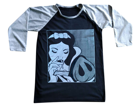 Unisex Snow White Cocaine Raglan 3/4 Sleeve Baseball T-Shirt