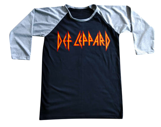 Unisex Def Leppard Raglan 3/4 Sleeve Baseball T-Shirt