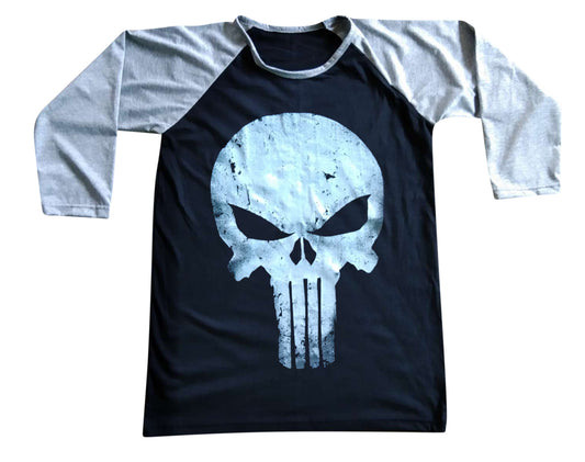 Unisex The Punisher Raglan 3/4 Sleeve Baseball T-Shirt