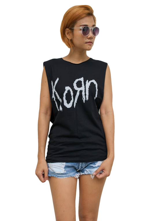 Ladies Korn Vest Tank-Top Singlet Sleeveless T-Shirt