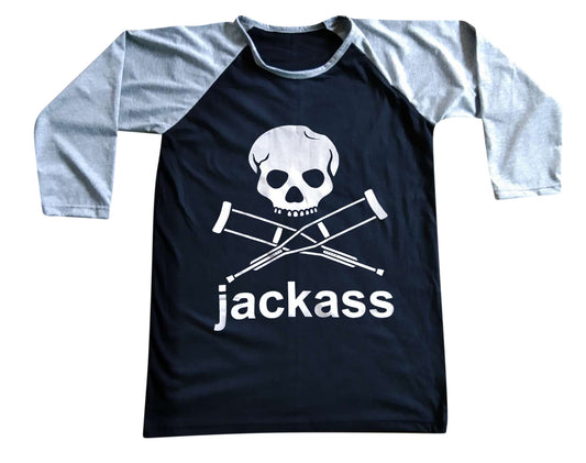 Unisex Jackass Raglan 3/4 Sleeve Baseball T-Shirt