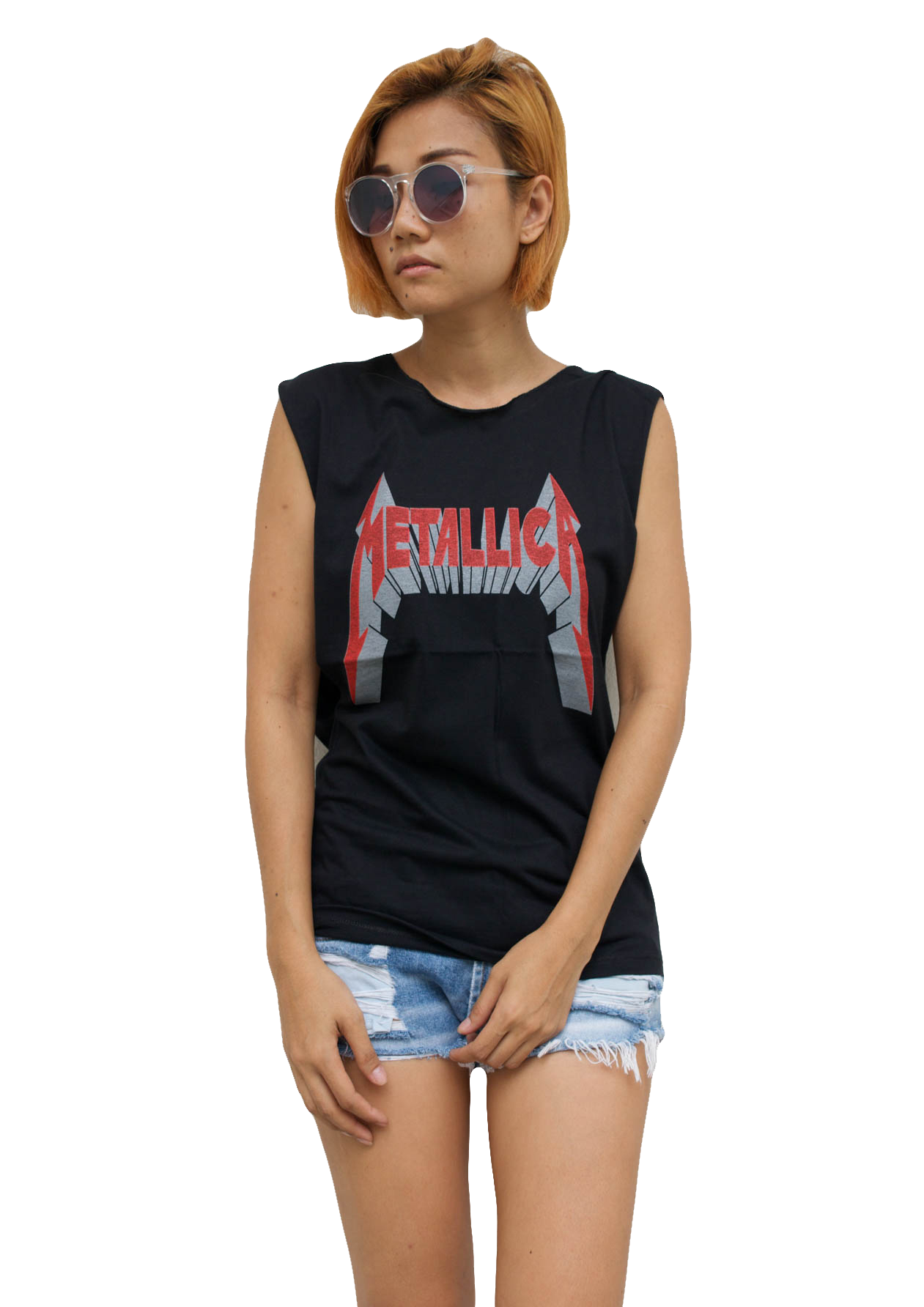 Ladies Metallica Vest Tank-Top Singlet Sleeveless T-Shirt