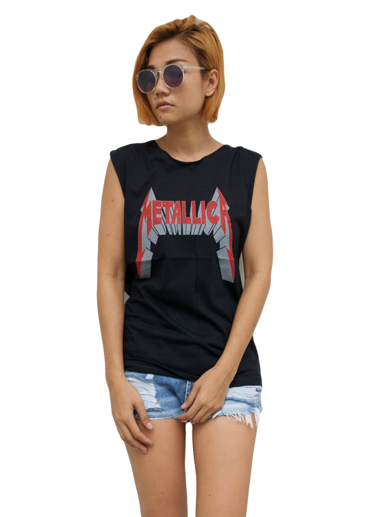 Ladies Metallica Vest Tank-Top Singlet Sleeveless T-Shirt