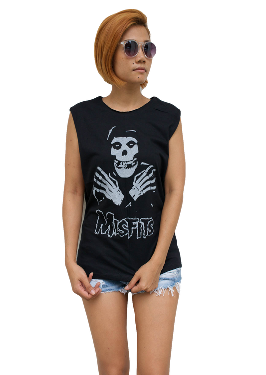 Ladies Misfits Vest Tank-Top Singlet Sleeveless T-Shirt