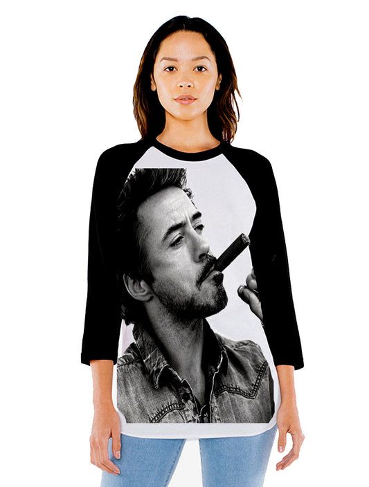 Unisex Robert Downey Jr 3/4 Sleeve Baseball T-Shirt