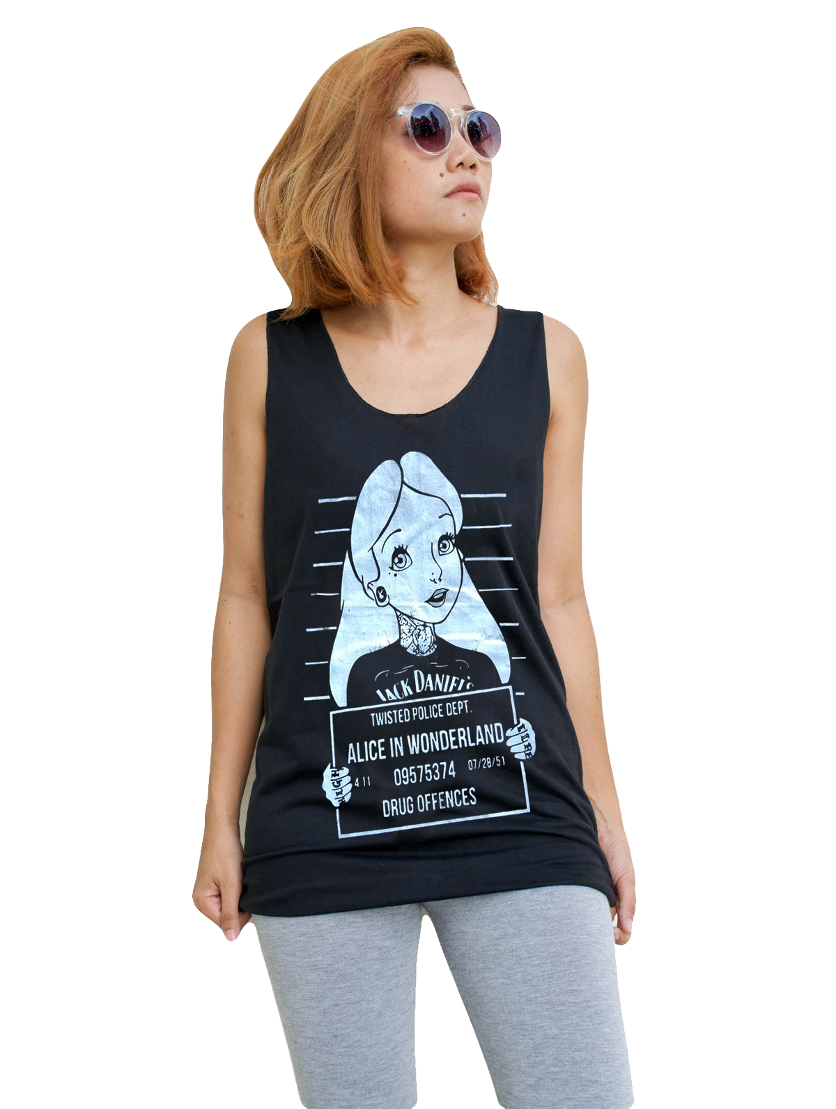 Unisex Alice In Wonderland Convict Tank-Top Singlet vest Sleeveless T-shirt