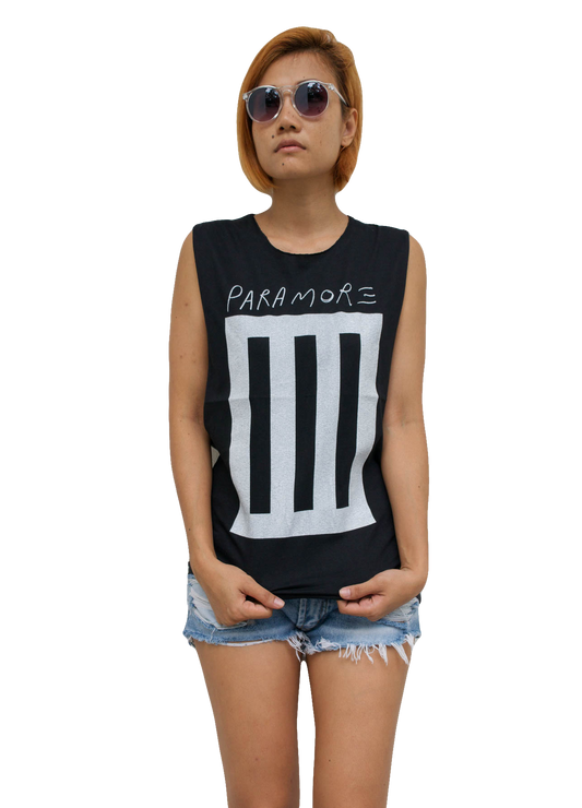 Ladies Paramore Vest Tank-Top Singlet Sleeveless T-Shirt