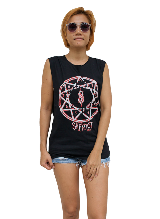 Ladies Slipknot Vest Tank-Top Singlet Sleeveless T-Shirt