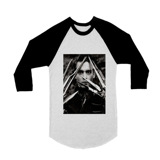 Unisex Edward Scissorhands Johnny Depp 3/4 Sleeve Baseball T-Shirt