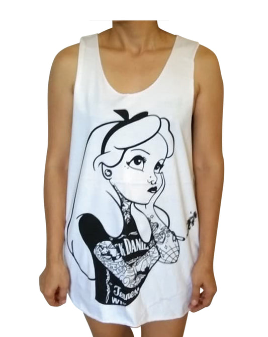 Unisex Alice In Wonderland Tank-Top Singlet vest Sleeveless T-shirt