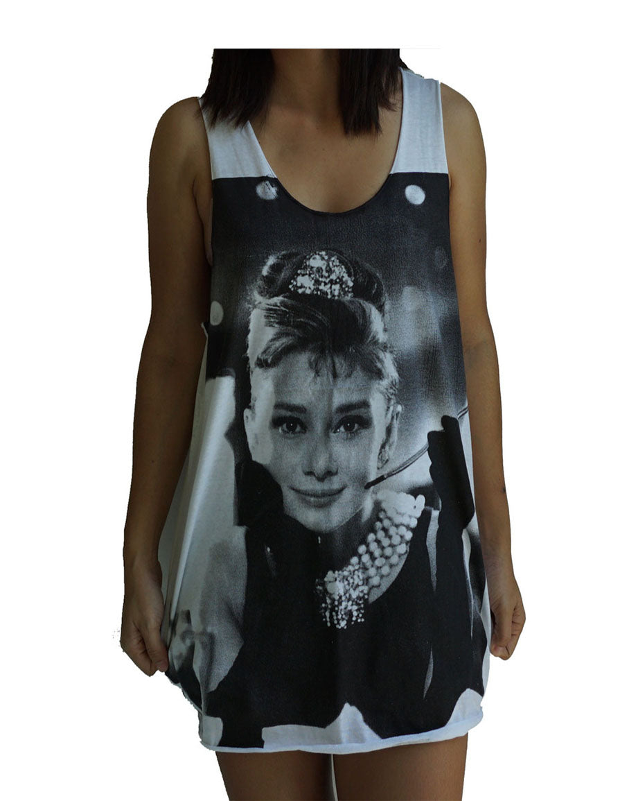 Unisex Audrey Hepburn Breakfast At Tiffany's Tank-Top Singlet vest Sleeveless T-shirt