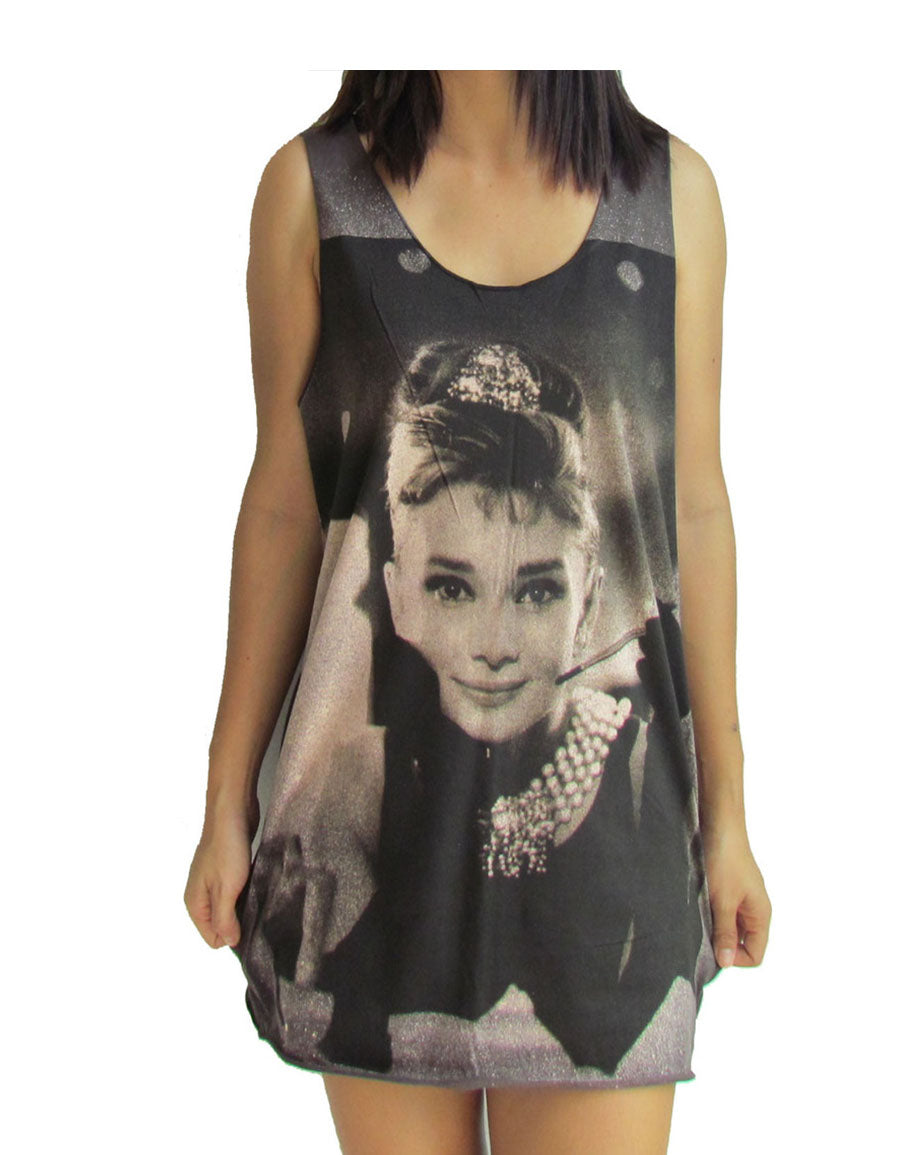 Unisex Audrey Hepburn Breakfast At Tiffany's Tank-Top Singlet vest Sleeveless T-shirt