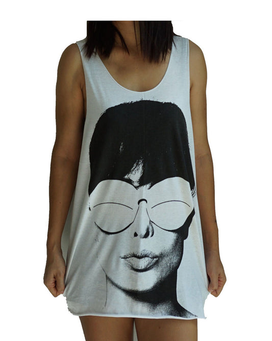 Unisex Audrey Hepburn Tank-Top Singlet vest Sleeveless T-shirt