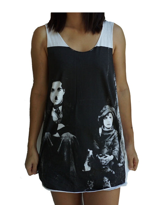 Unisex Charlie Chaplin The Kid Tank-Top Singlet vest Sleeveless T-shirt