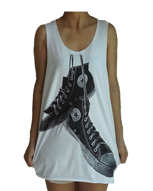 Unisex Vintage Converse High Tops Tank-Top Singlet vest Sleeveless T-shirt