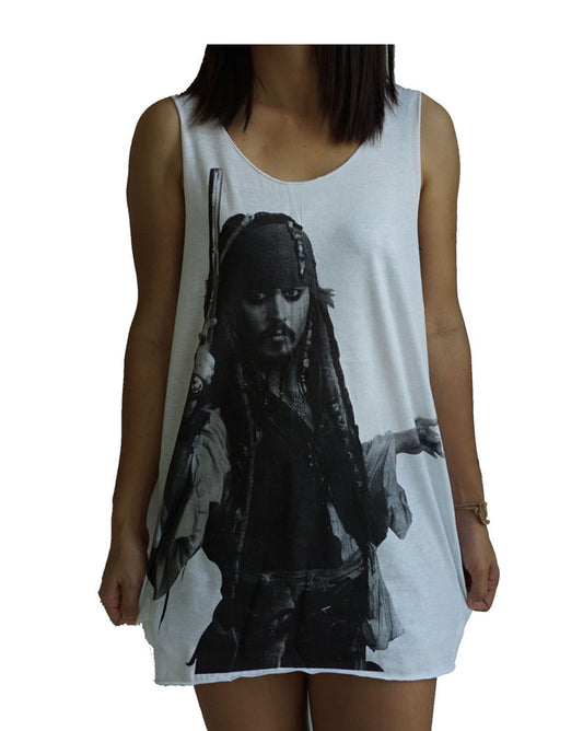 Unisex Jack Sparrow Tank-Top Singlet vest Sleeveless T-shirt