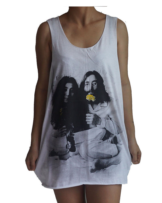 Unisex John Lennon Yoko Ono Tank-Top Singlet vest Sleeveless T-shirt