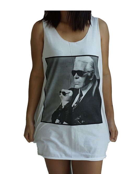 Unisex Karl Lagerfeld Tank-Top Singlet vest Sleeveless T-shirt