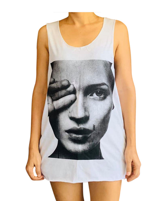 Unisex Kate Moss Tank-Top Singlet vest Sleeveless T-shirt