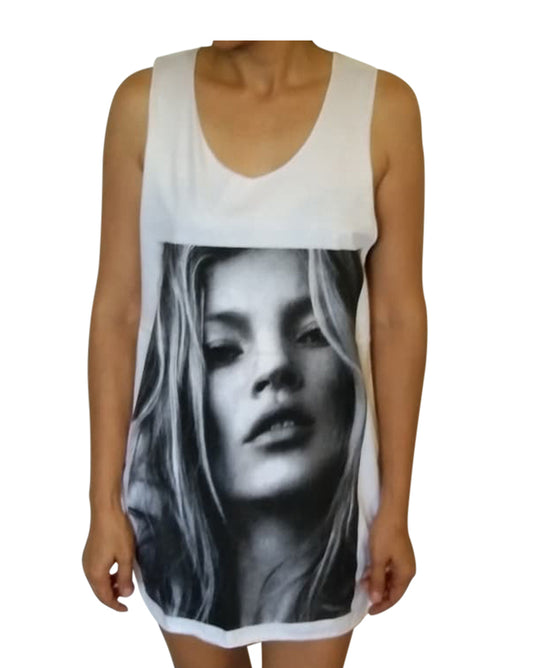 Unisex Kate Moss Tank-Top Singlet vest Sleeveless T-shirt