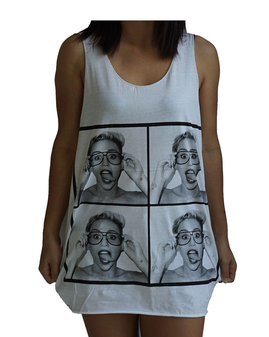 Unisex Miley Cyrus Tank-Top Singlet vest Sleeveless T-shirt