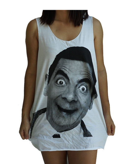 Unisex Mr Bean Rowan Atkinson Tank-Top Singlet vest Sleeveless T-shirt