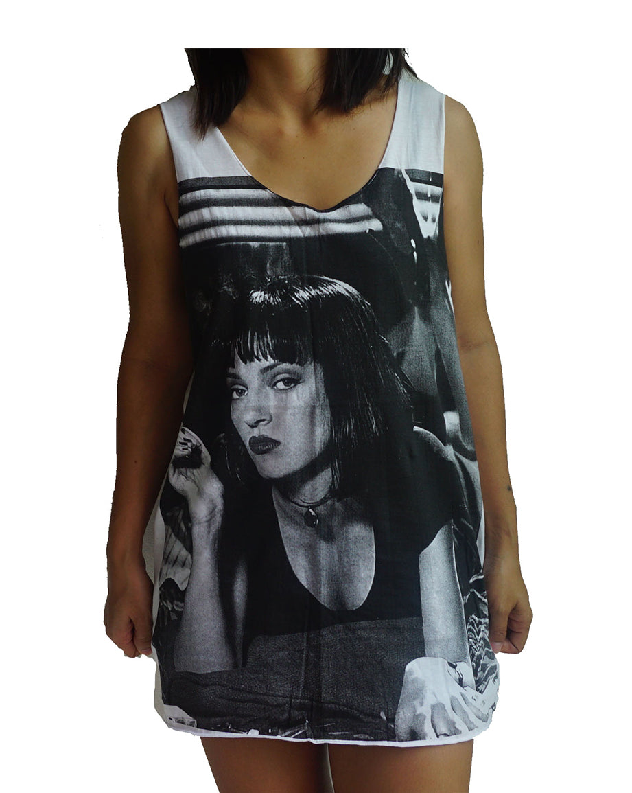 Unisex Pulp Fiction Uma Thurman Tank-Top Singlet vest Sleeveless T-shirt