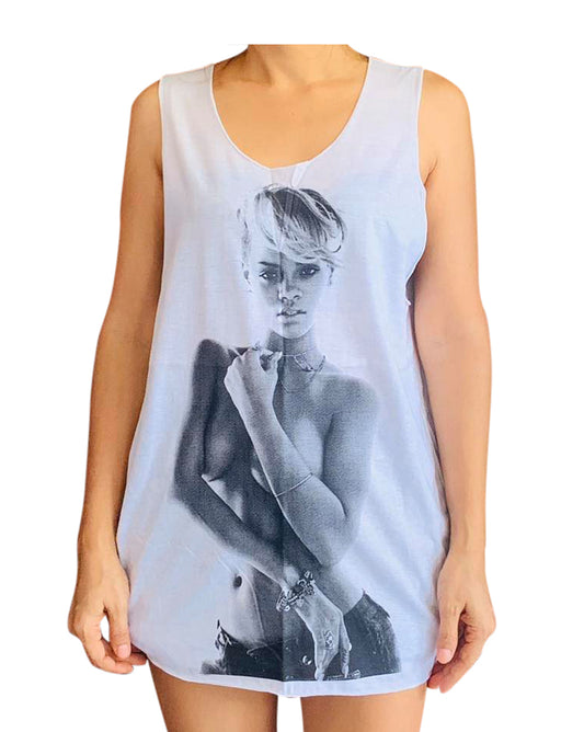 Unisex Rihanna Tank-Top Singlet vest Sleeveless T-shirt