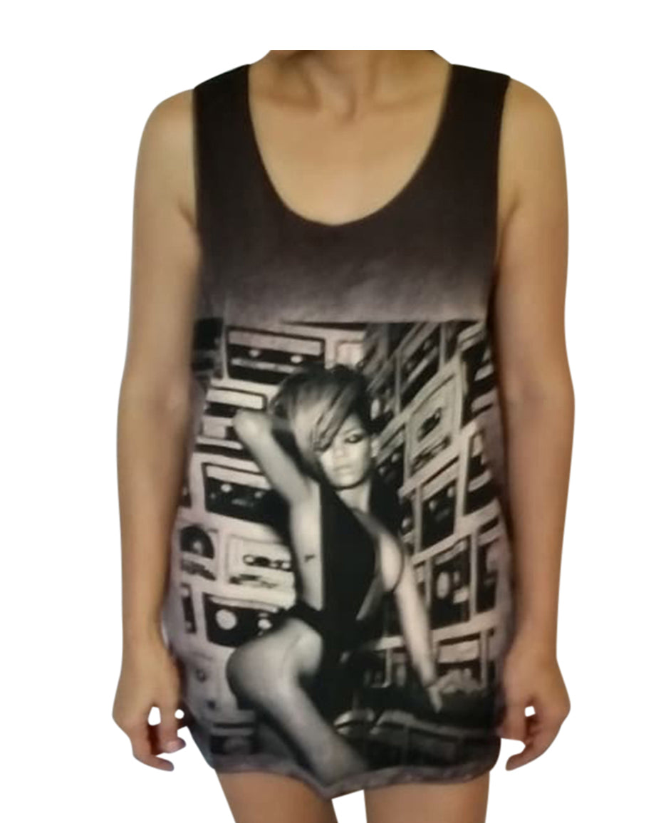 Unisex Rihanna Tank-Top Singlet vest Sleeveless T-shirt